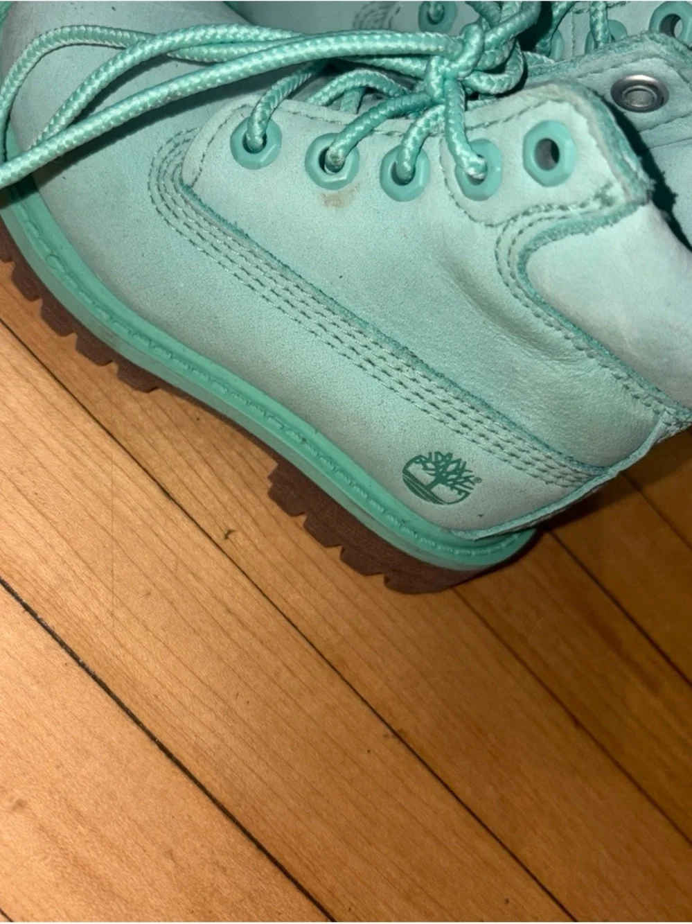 Timberland Kids' Mint Green Lace-Up Boot